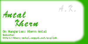 antal khern business card